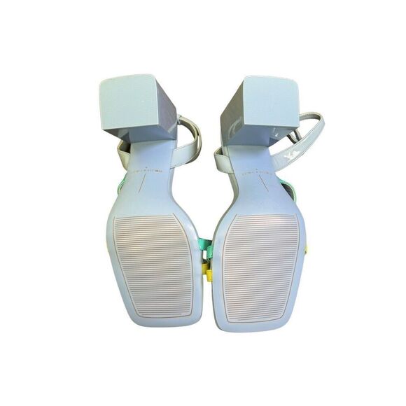 Chelsea and Violet Holli Patent Color Block Ankle Strap Sandals Size 9 - Picture 7 of 9